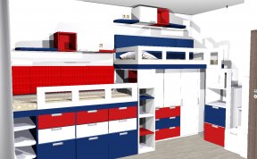 ložnice - zvýšené postele s úložným prostorem